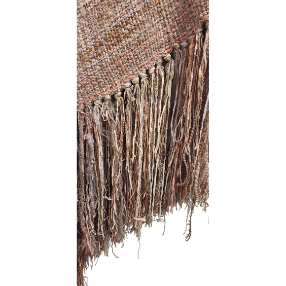 Vintage Mary Lynn OShea‎ Pink Gray Chenille Blend Woven Triangular Shawl Wrap - Picture 12 of 15